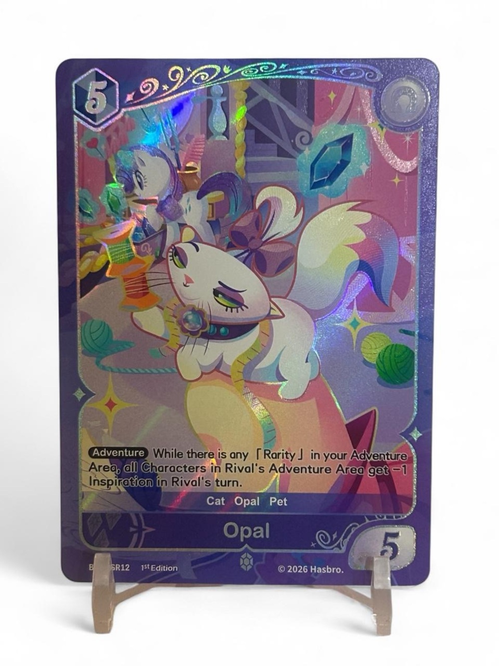 Hasbro Opal Cat Collectible Card - Purple & White Holographic